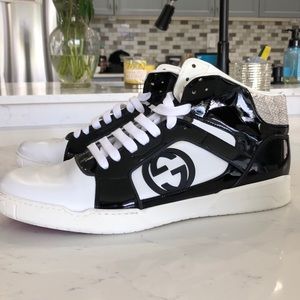 Men’s Gucci Sneakers size 12 Patent Black Snake